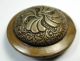 Lg Sz Antique Brass Dome Button W/ Fancy Floral Design Buttons photo 1