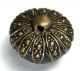 Antique Brass Button Rose Blossom Dome In Fancy Brass Back Buttons photo 3