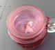 Antique/vintage Faceted Cranberry Glass Handheld Oil Lamp With Chimney 20th Century photo 9