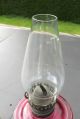 Antique/vintage Faceted Cranberry Glass Handheld Oil Lamp With Chimney 20th Century photo 2
