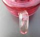 Antique/vintage Faceted Cranberry Glass Handheld Oil Lamp With Chimney 20th Century photo 7