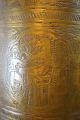 Antique Victorian Brass Umbrella Stand Hammered Brass Egyptian Revival 19th Cent 1800-1899 photo 7