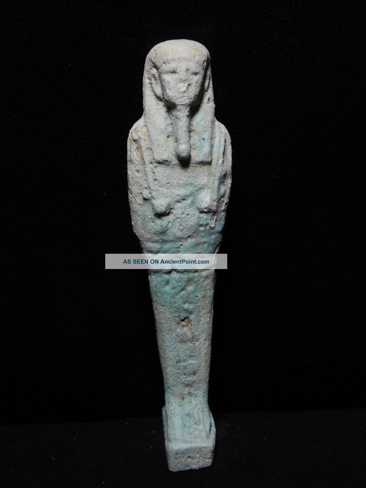 Zurqieh - Ancient Egypt,  Inscribed With Hieroglephs,  Faience Shabti Egyptian photo