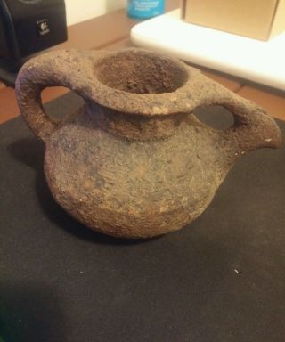Ancient Near East Roman Terracotta Pottery Jug - 100 Ad photo