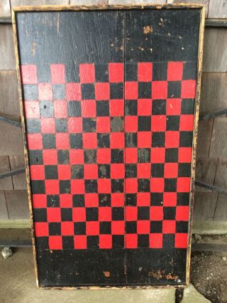 Antique Americana Primitive Folk Art Pine Hand Made Wood Game Board 32 