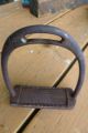 Rare Stirrup 1800,  - Iron Forged Hinged Horse Signed Bagh ? Opens. Primitives photo 1