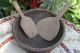 Rustic Vintage Antique Primitive Wooden Bowl W/ (4) Wooden Spoons & (2) Paddles Primitives photo 4