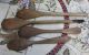 Rustic Vintage Antique Primitive Wooden Bowl W/ (4) Wooden Spoons & (2) Paddles Primitives photo 7