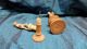 Two Antique Carved Figures - Tyrolean - 1 Needle Case & 1 Spool - Circa 1890 Needles & Cases photo 3