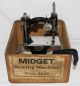 Rare Antique Foley & Williams Cast Iron Midget Sewing Machine W/original Box Sewing Machines photo 1