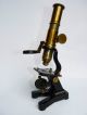 A Lovely Quality Brass Dollond & Co Microscope With Case,  3 Old Slides C1880 Other Antique Science Equip photo 1