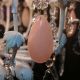 Lg Vintage Italian Tole/crystal Chandelier W Pink Rock Crystal Prisms - 7 Lights Chandeliers, Fixtures, Sconces photo 1