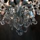 Lg Vintage Italian Tole/crystal Chandelier W Pink Rock Crystal Prisms - 7 Lights Chandeliers, Fixtures, Sconces photo 8