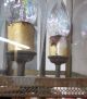 & Elegant Vintage Etched Glass Panel Light Fixture An Cincinnati Estate 3 Chandeliers, Fixtures, Sconces photo 4