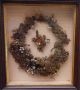 Antique Victorian Mourning Hair Wreath In Shadow Box Victorian photo 1