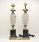 (2) Antique Westwood Porcelain And Italian Marble Hyalyn Lamps - Not Lamps photo 1