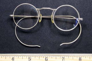 Old Antique Eyeglasses Deco Frame Marked 1/10 12k Gold Filled Full Frame Round photo