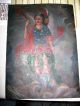 Antique Retablo On Tin Image Of Archangel Michael 10  By 14 Latin American photo 1