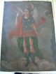 Antique Retablo On Tin Image Of Archangel Michael 10  By 14 Latin American photo 5