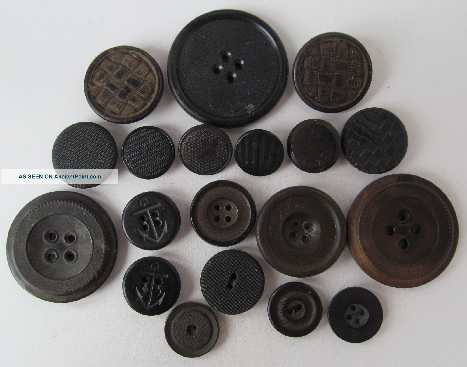 Assortment Of 18 Rubber Buttons,  1 Vegetable Ivory Buttons photo
