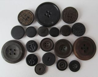 Assortment Of 18 Rubber Buttons,  1 Vegetable Ivory photo