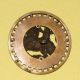 Antique Cherub Child Riding Lion,  1 - 5/8 - Inch Brass Button Buttons photo 1