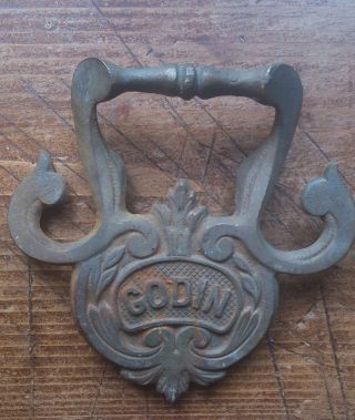Stove Handle Antique French Godin Cast Iron Mid - 1800s France photo