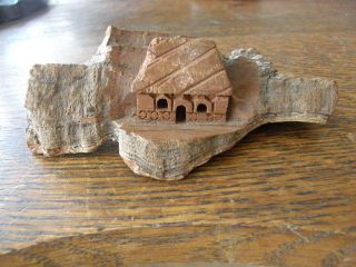 1930 ' S Redwood Bark Carved Hut Tramp Art Coast Redwoods California Look photo