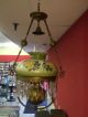 Victorian Oil Parlor Lamp Brass,  Handpainted Milk Glass Shade. Other Antique Home & Hearth photo 1