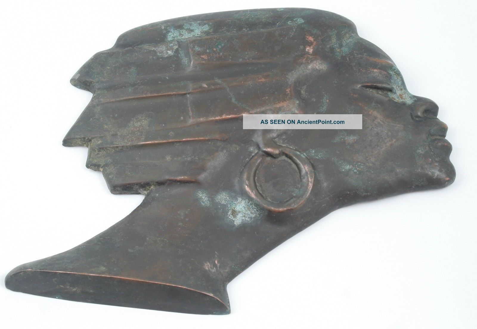 Antique Art Deco Metal Woman Head Application Art Deco photo