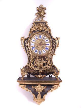 Rare French Boulle Mantle Clock On Bracket photo