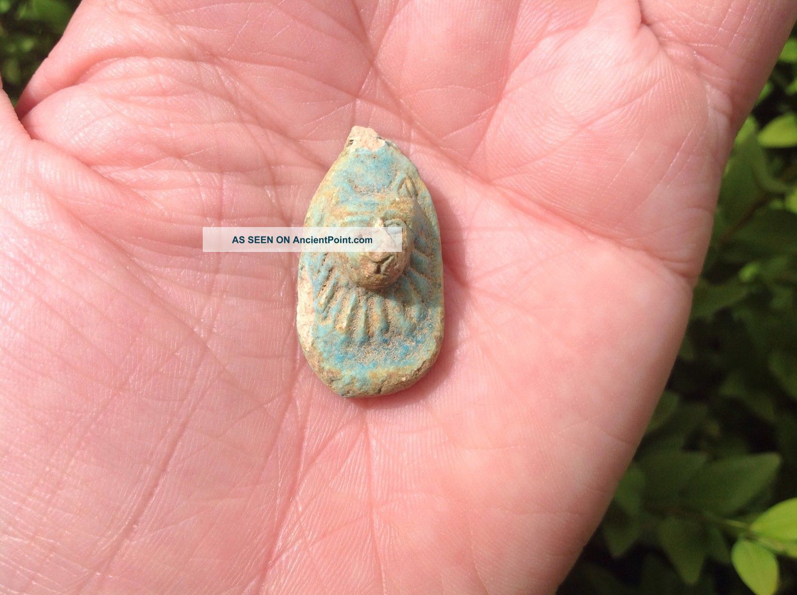 Ancient Egyptian Faience Style Amulet 4th - 1st Century Bc. Egyptian photo