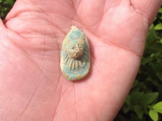 Ancient Egyptian Faience Style Amulet 4th - 1st Century Bc. photo