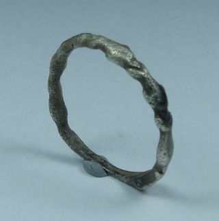 Ancient Roman Silver Ring With Dolphins 2nd Ad photo