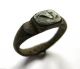 C.  50 A.  D British Found Roman Period Ae Bronze Decorative Seal Ring.  Dolphin British photo 2