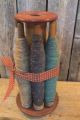 Antique Primitive Wooden Bobbin Spools Textile Display Sewing Country Decor Primitives photo 3