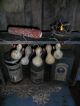 Primitive Early Look Cupboard - Gourd Garland & Light - Old Box W/tins & Bottle Primitives photo 2
