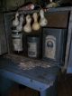 Primitive Early Look Cupboard - Gourd Garland & Light - Old Box W/tins & Bottle Primitives photo 6