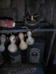 Primitive Early Look Cupboard - Gourd Garland & Light - Old Box W/tins & Bottle Primitives photo 8