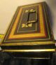 Antique Tin Metal Locking Bank Cash Box Register Safetole Paint Primitive Decor Safes & Still Banks photo 9