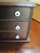 Antique 3 Drawer Solid Walnut Country Store Spool Cabinet Thread Display Furniture photo 4