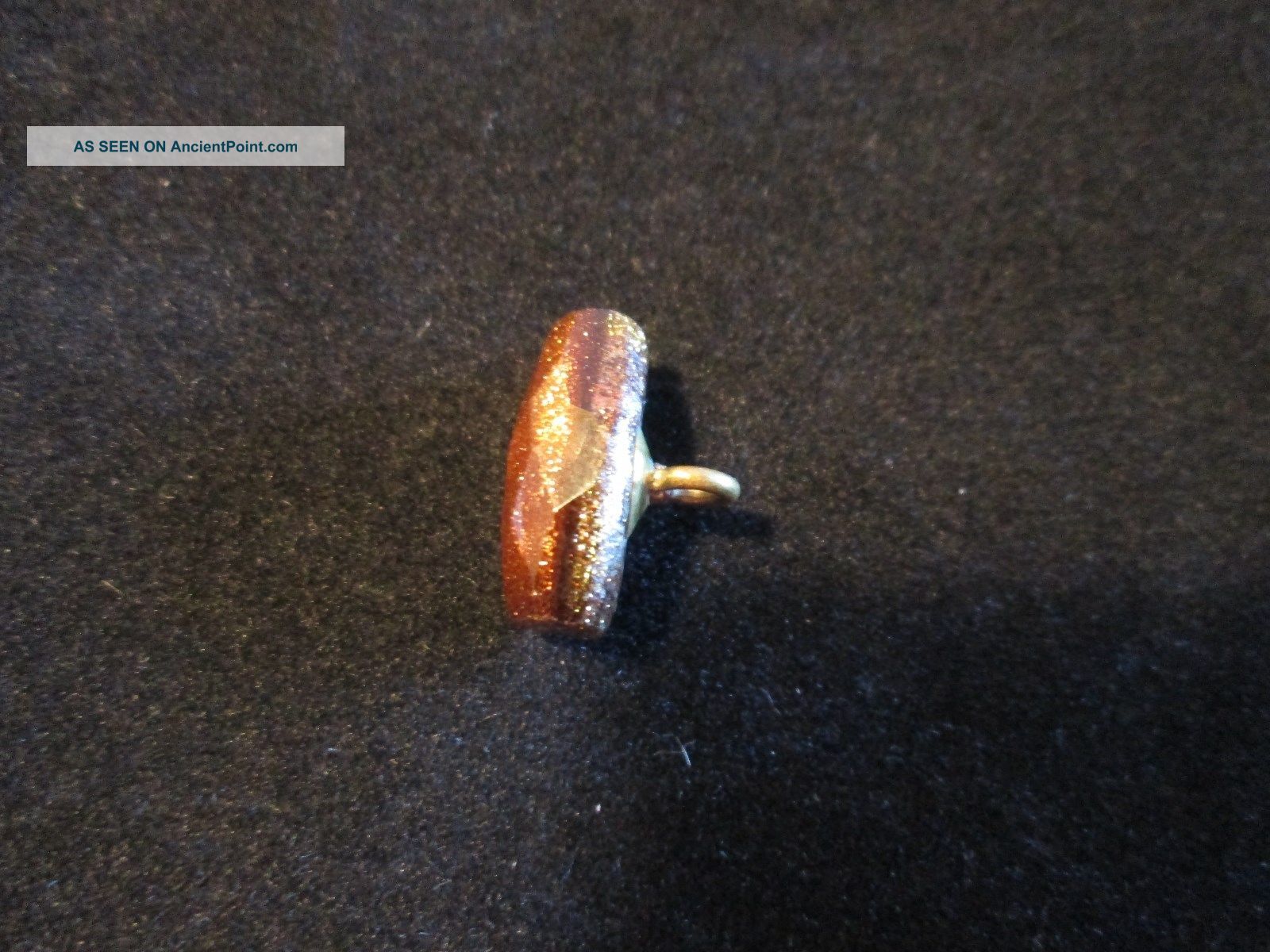 Victorian Era 19th Century Div I Faceted Goldstone Log Button Buttons photo