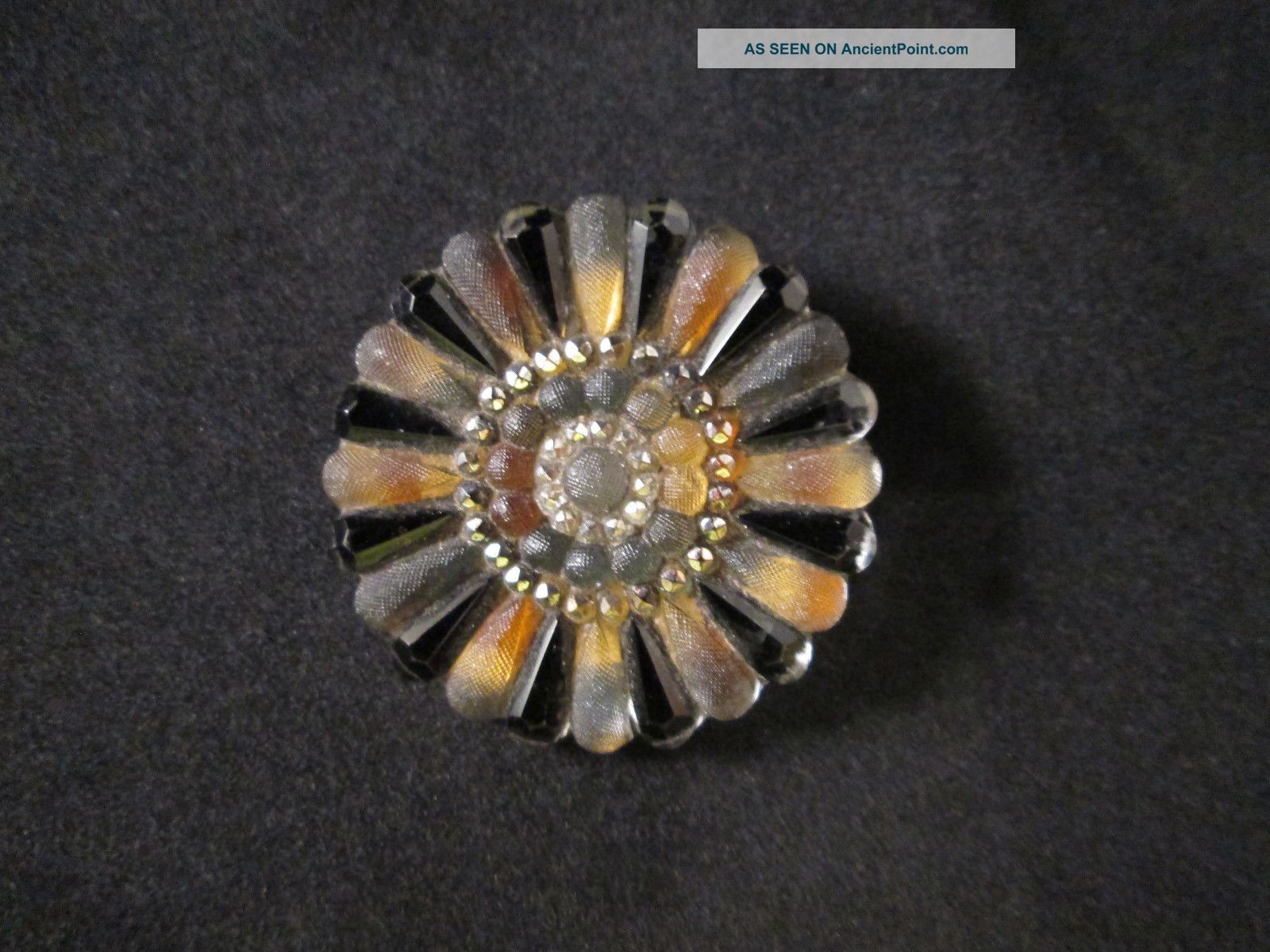 Late 19th Century Lacy Glass Button Large Many Petal Flower Buttons photo