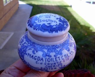 Antique,  Ceramic,  1890 - 1910 Boston Mass Chemist ' S Cold Cream Jar Pot Lid photo