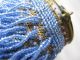 Antique Victorian Art Nouveau Gold Filigree Frame Crochet Aqua Blue Bead Purse Victorian photo 9