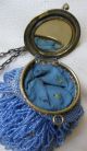Antique Victorian Art Nouveau Gold Filigree Frame Crochet Aqua Blue Bead Purse Victorian photo 4