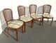 Four French Provincial Cane Dining Rooms Chairs W Yellow Plaid Cushions (4of5) Post-1950 photo 1