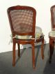 Four French Provincial Cane Dining Rooms Chairs W Yellow Plaid Cushions (4of5) Post-1950 photo 4