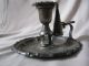 Victorian Silver Plated Chamberstick And Snuffer,  Proper Antique Candlesticks & Candelabra photo 8