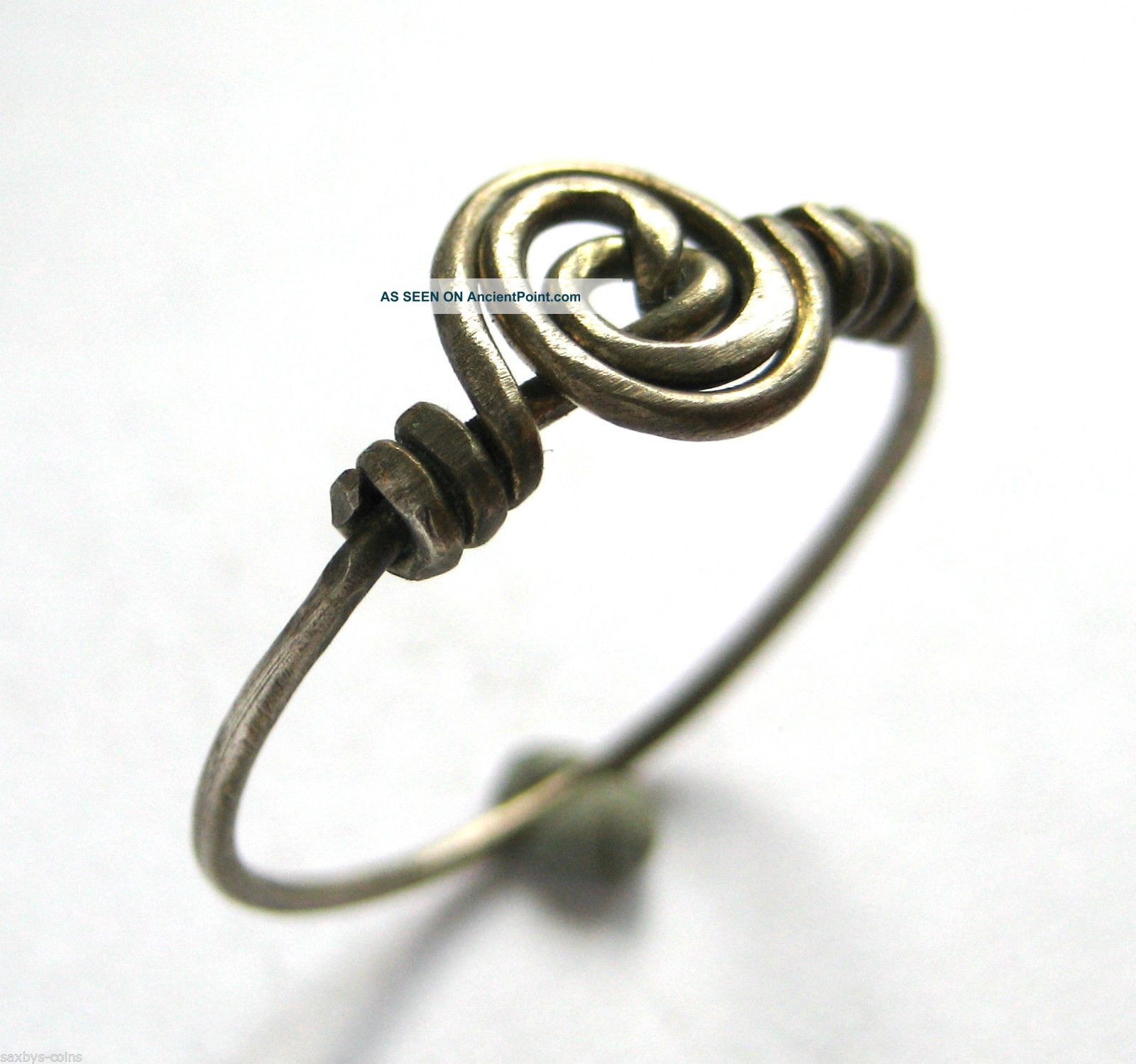 Finest Circa.  600 - 700 A.  D British Found Anglo Saxon Period Silver Ring British photo